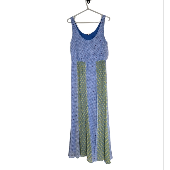 Ella Moss Blue and Green Maxi Dress - Picture 1 of 5